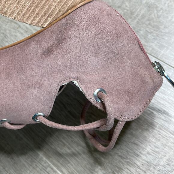 VINCE CAMUTO Mauve Suede Open Toe Strappy Heels Women’s - Picture 13 of 13